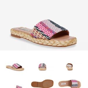 Steve Madden Women's Pink and Blue Espadrille Slides